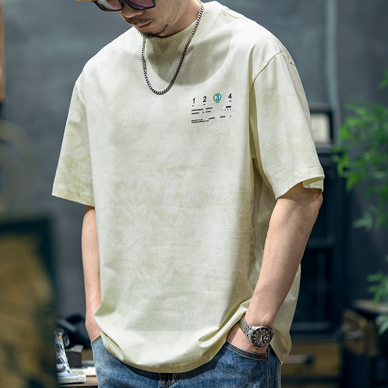 Letter Printed Short-sleeved T-shirt Men's A0890