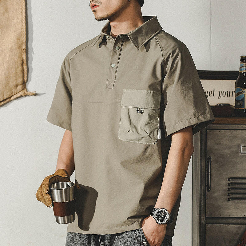 Half-sleeved Simple Polo Shirt A0131