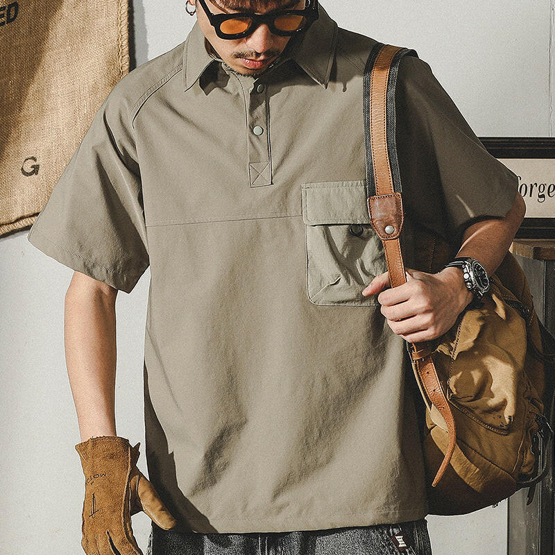 Half-sleeved Simple Polo Shirt A0131