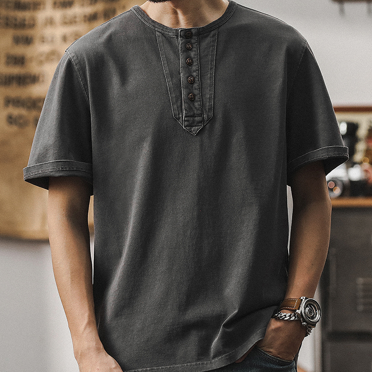 American Henry Neck T-Shirt A0932