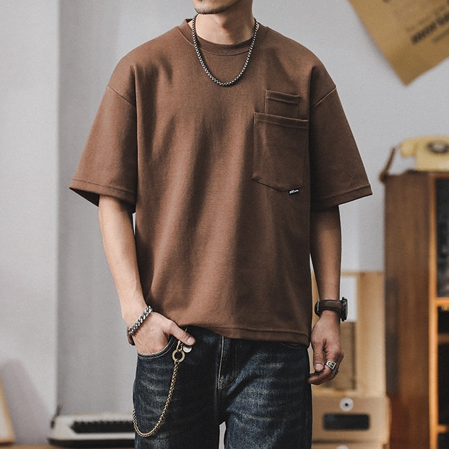 Round Neck Half Sleeve T-shirt Handsome Style A1006