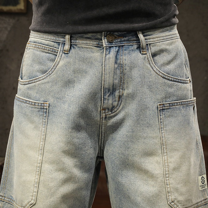 Thin Washed Denim Shorts A1011