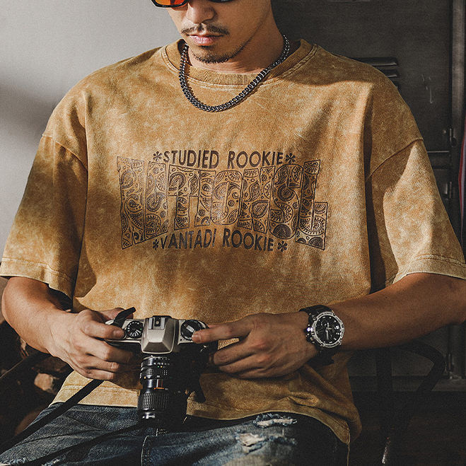 American Retro T-shirt Men's Short-sleeved A0921