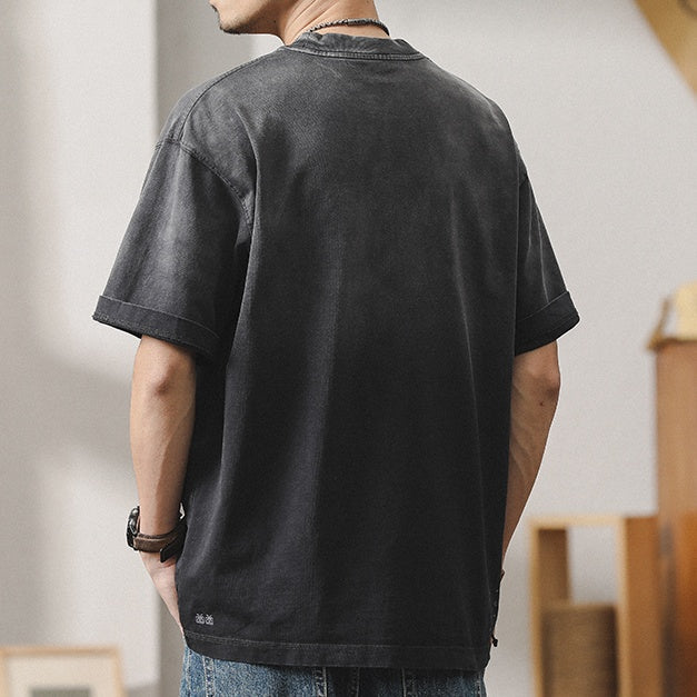 American Retro Gradient Short-sleeved T-shirt A1005