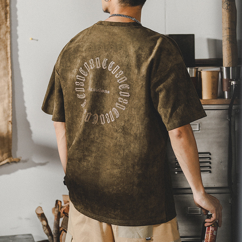 Distressed Drape Short-sleeved T-shirt A0999