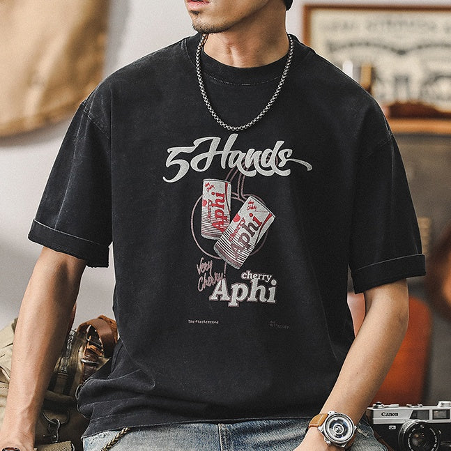 Loose Tops Retro Washed T-shirt A1002