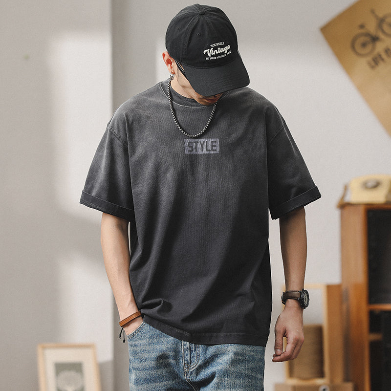 American Retro Gradient Short-sleeved T-shirt A1005