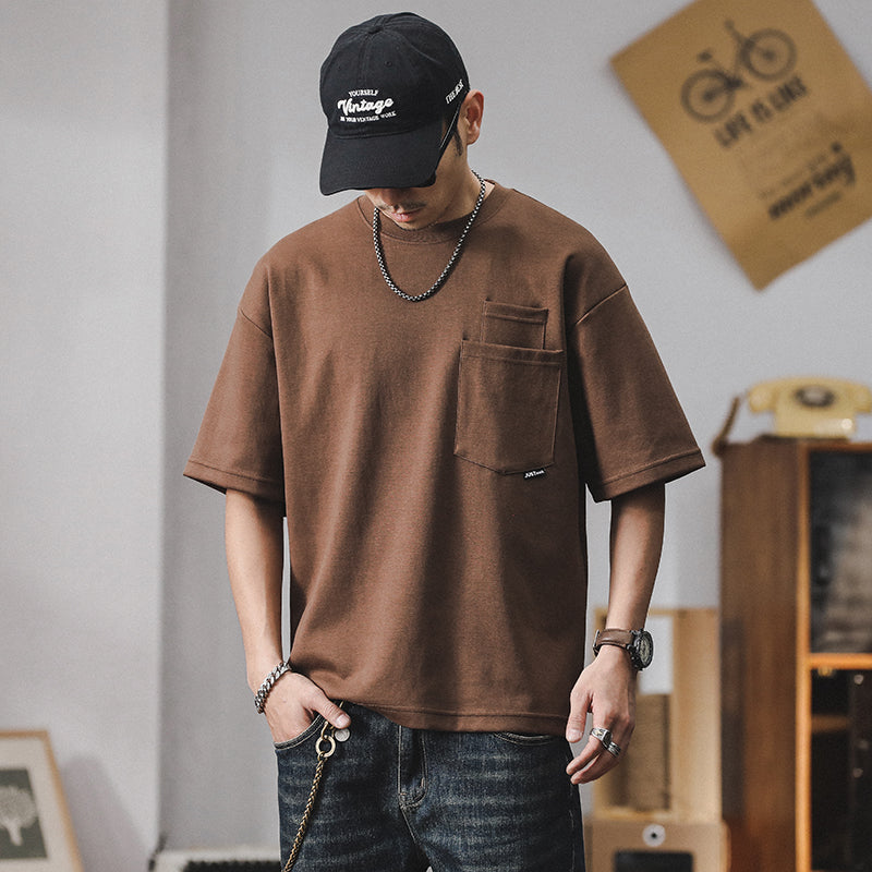 Round Neck Half Sleeve T-shirt Handsome Style A1006