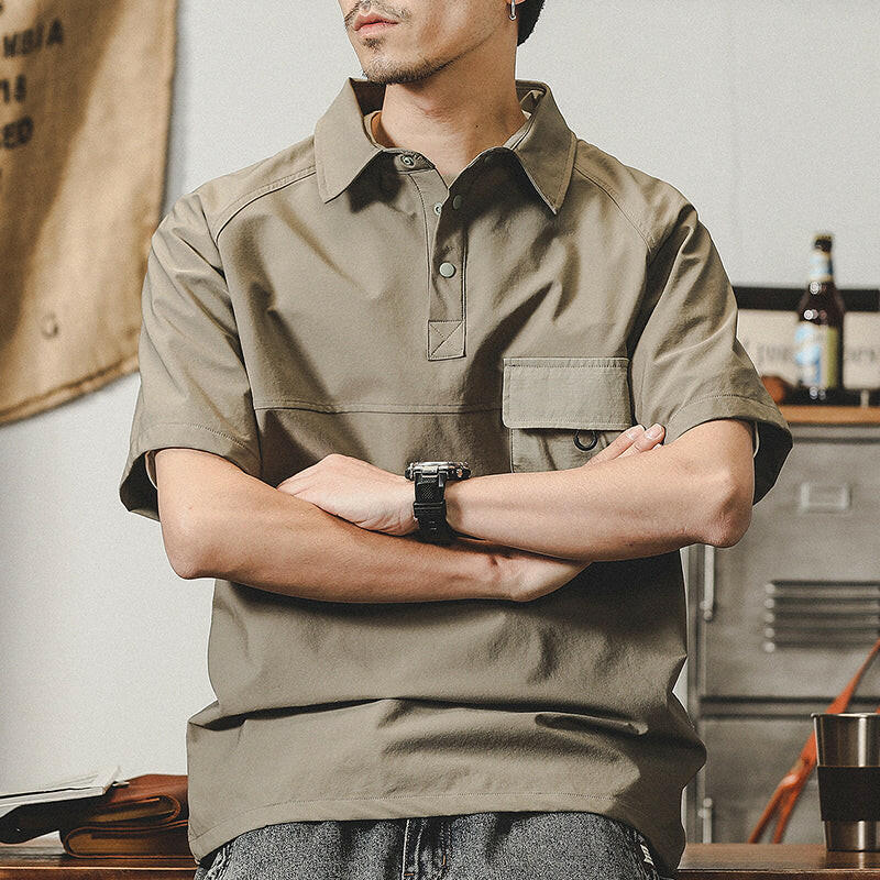 Half-sleeved Simple Polo Shirt A0131