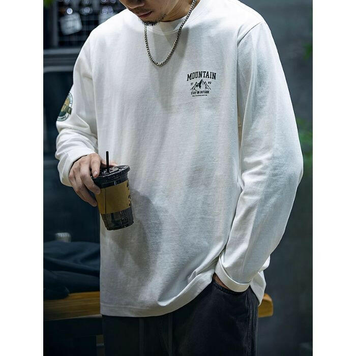 Long-Sleeved Loose Tide Bottoming T-shirt A0483