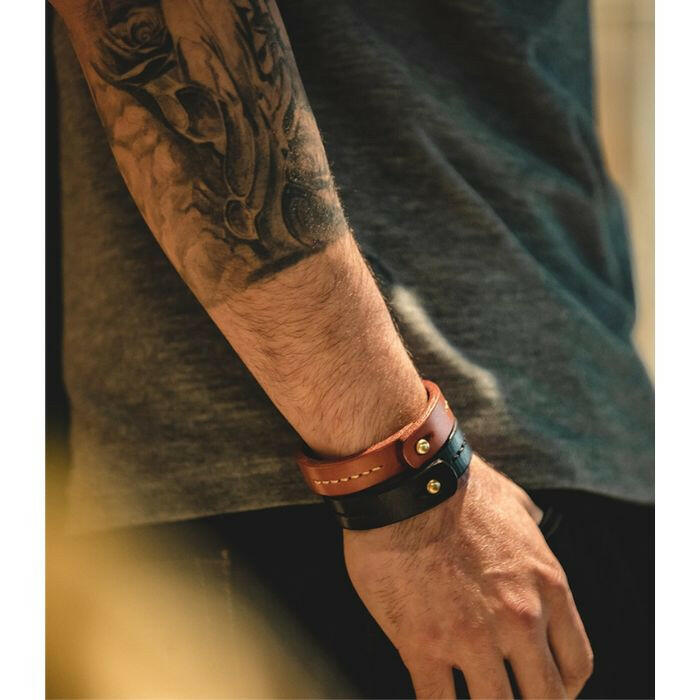 Vintage Tanned Stamping Bracelet A0586