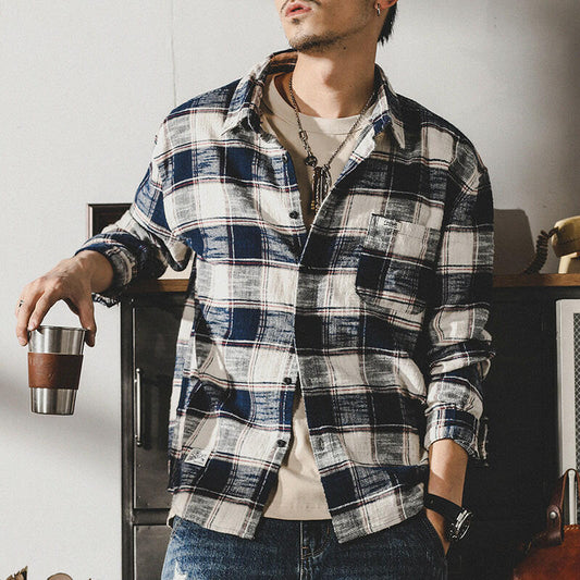 Plaid Long-sleeved Shirt P0085.