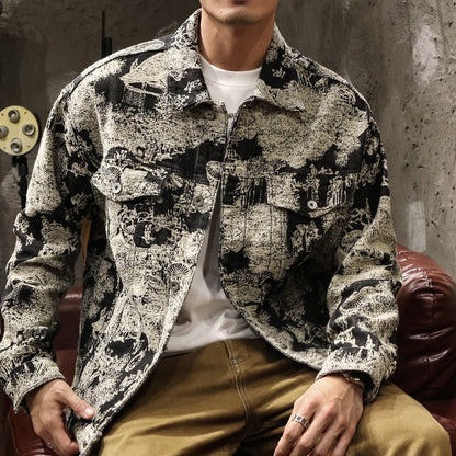 Painting Style Denim Jacket A1109