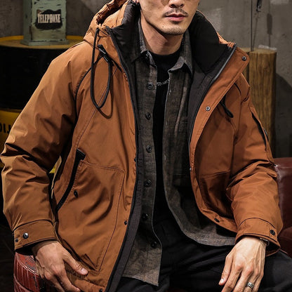 Multi-pocket Hooded Down Jacket A1142