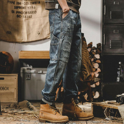 American Retro Loose Straight Hole Workwear A0885