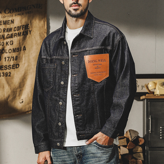 Non-fading Denim Jacket Men's A0743