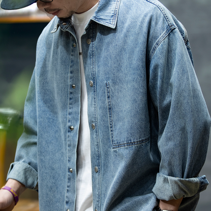 Long-sleeved Denim Shirt Men's A0762