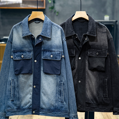Spliced Denim Jacket Men's A0767