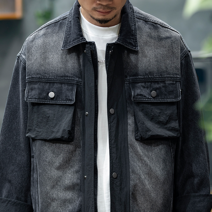Spliced Denim Jacket Men's A0767