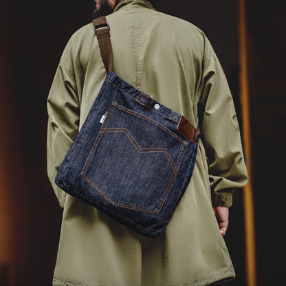 Denim One-Shoulder Crossbody Bag A0796