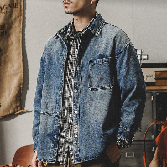 Vintage Washed Distressed Denim A0801