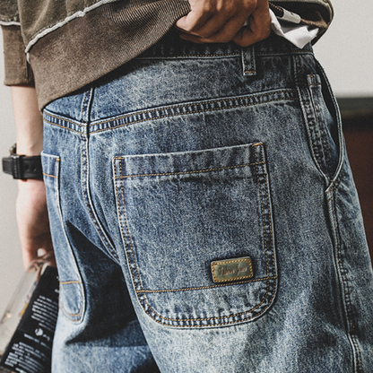 Retro Loose Straight Pants A0803