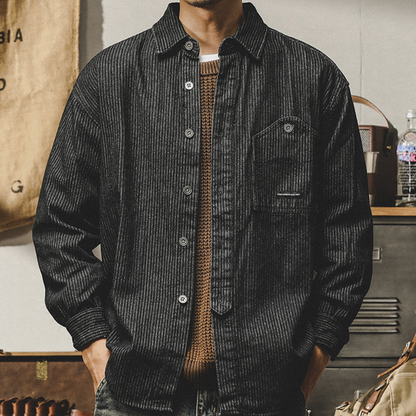 Long-sleeved Casual Vintage Workwear A0840