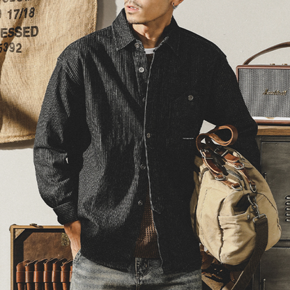 Long-sleeved Casual Vintage Workwear A0840