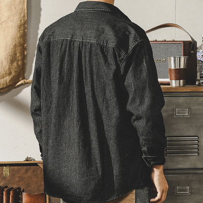Long-sleeved Casual Vintage Workwear A0840