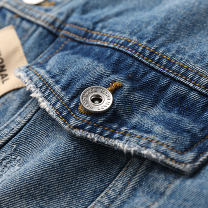 Multi-Pocket Heavy Denim Jacket A0882