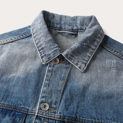 Multi-Pocket Heavy Denim Jacket A0882