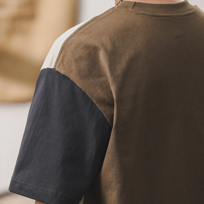 Contrast Color Short-sleeved T-shirt A0938