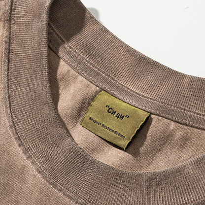 Washed Dirty Dyed Loose T-shirt A0964