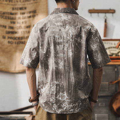 Anti-wrinkle Thin Cuban Collar Shirt A0990