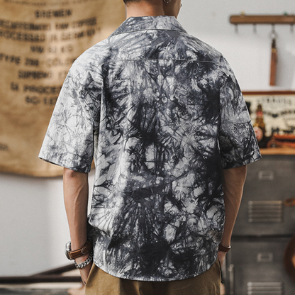 Anti-wrinkle Thin Cuban Collar Shirt A0990