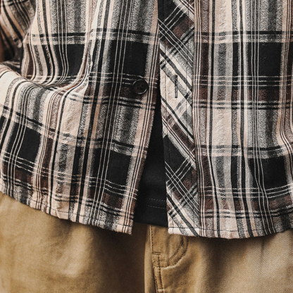 Plaid Shirt Short-sleeved A0992