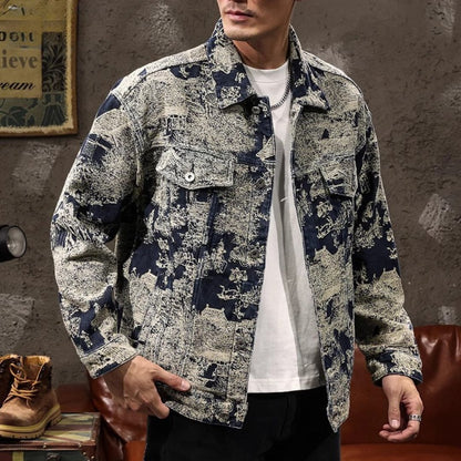 Painting Style Denim Jacket A1109