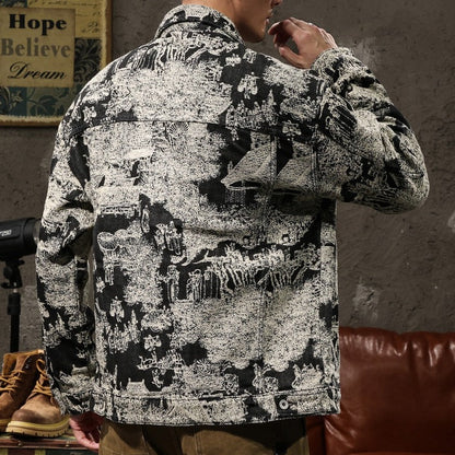 Painting Style Denim Jacket A1109