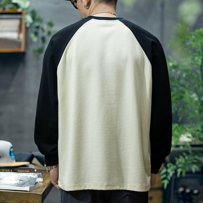 Heavyweight Contrast Color Long-sleeved T-shirt A0787