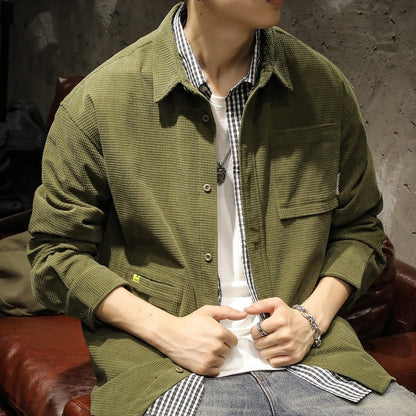 Casual Corduroy Work Shirt A1077