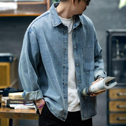 Long-sleeved Denim Shirt Men's A0762