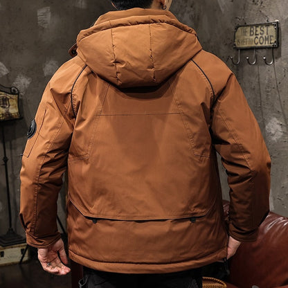 Multi-pocket Hooded Down Jacket A1142