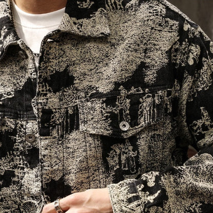 Painting Style Denim Jacket A1109