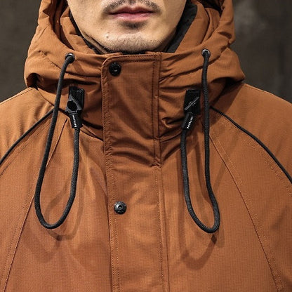 Multi-pocket Hooded Down Jacket A1142