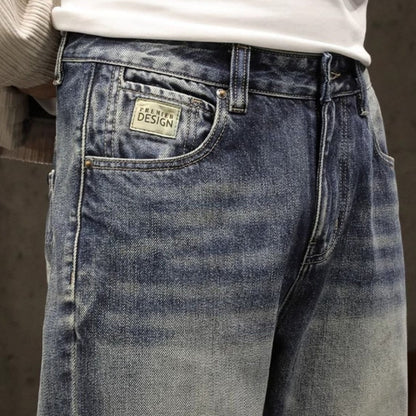 Washed Jeans Straight Pants A1113
