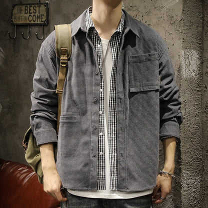 Casual Corduroy Work Shirt A1077