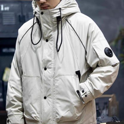 Multi-pocket Hooded Down Jacket A1142
