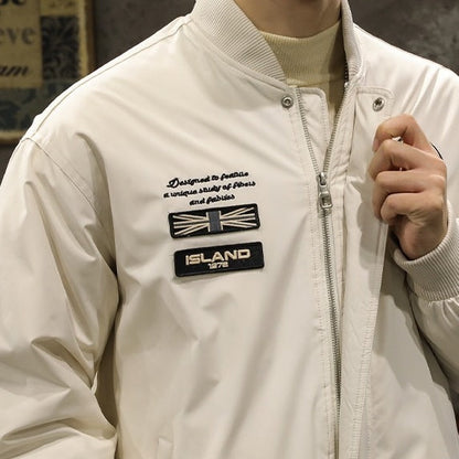 Baseball Collar White Duck Down Jacket A1143