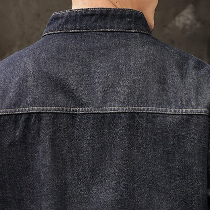 Stand Collar Denim Jacket A1083