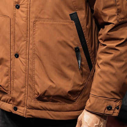 Multi-pocket Hooded Down Jacket A1142